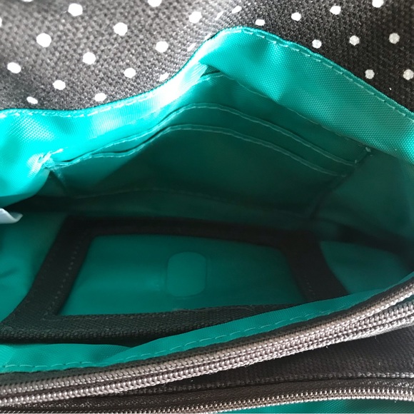 Thirty One Double Up Crossbody-City Charcoal Swiss Dot - Picture 8 of 11